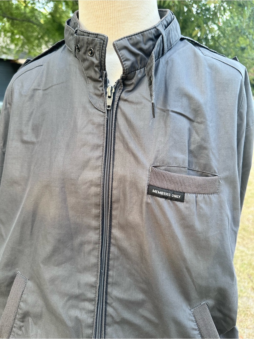 Vintage Members Only Gray Racer Jacket - Picture 3 of 5